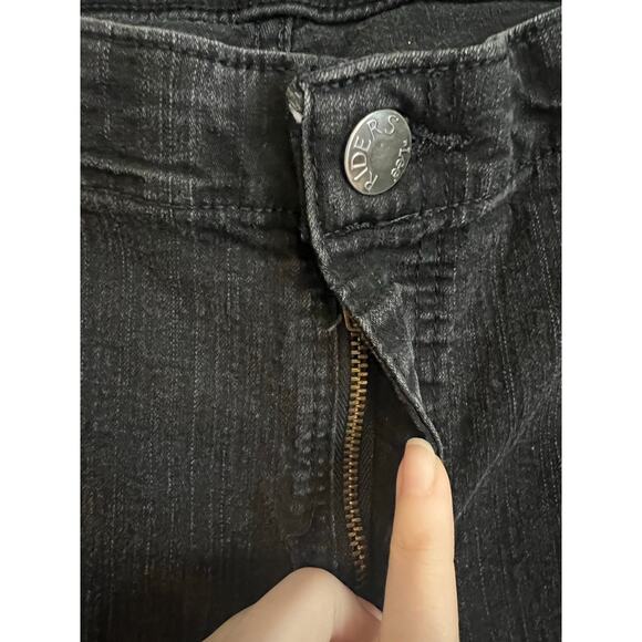 Riders by Lee Black Crop Straight Leg Denim Jeans Women Size 24 Plus 40x25 EUC - Picture 3 of 6